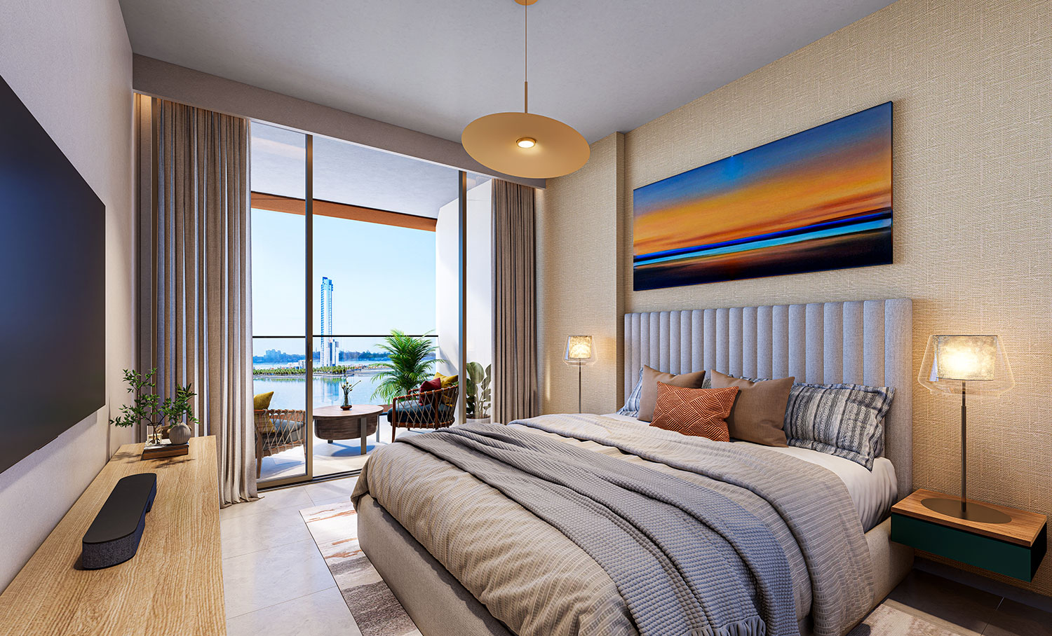 Al Hamra Waterfront – Master Bedroom View